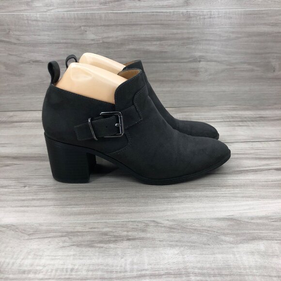 Franco Sarto Ankle Boots Women's 6.5 Halle II Gray Faux Suede Booties - Picture 2 of 12